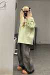 SWAYING/KNIT Crease Cocoon Wide Leg Pants SW22AW3B28 Grey PS51